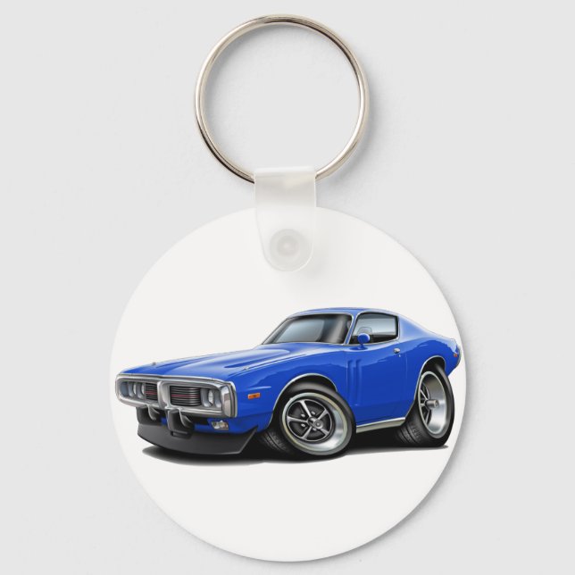 1973-74 Charger Blue Car Key Ring (Front)