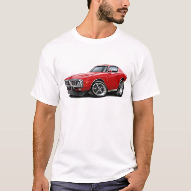 1973-74 Charger Red Car T-Shirt (Front)