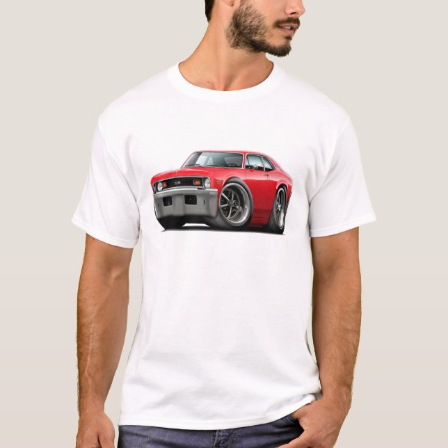 1973-74 Nova Red Car T-Shirt (Front)