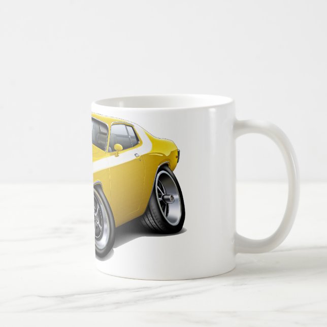 1973-74 Roadrunner Yellow-White Car Coffee Mug (Right)