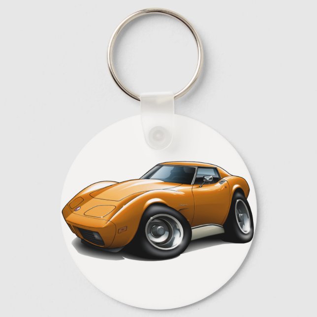 1973-76 Corvette Orange Car Key Ring (Front)