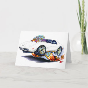 1973-76 Corvette White Car Card