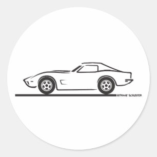 1973 Corvette Classic Round Sticker