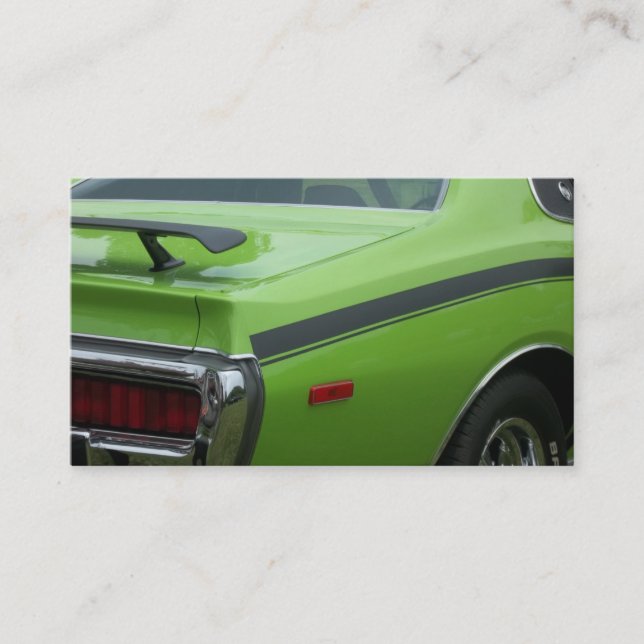 1973 Green Dodge Charger SE Brougham rear quarter Business Card (Front)