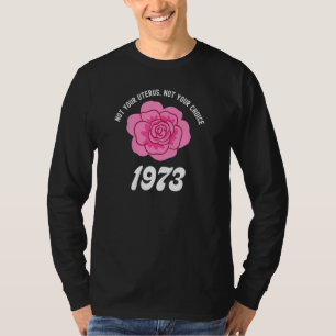 1973 Pro Choice Women's Rights Not Your Uterus Pin T-Shirt