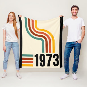 1973 Retro Stripe Rainbow Vintage Poster Blanket