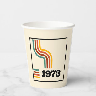 1973 Retro Vintage Poster Birthday or Reunion Paper Cups
