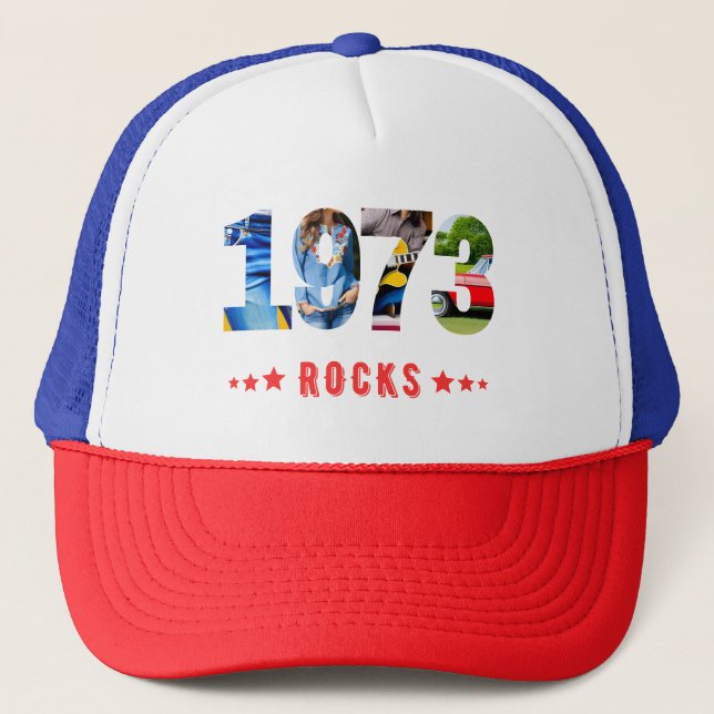 1973 Rocks Vintage 50th Anniversary  Trucker Hat (Front)