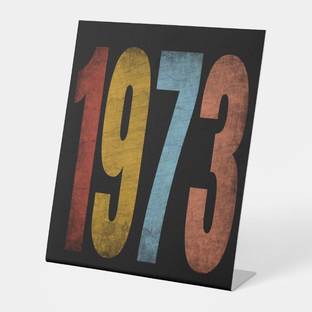 1973 VINTAGE PEDESTAL SIGN (Front)