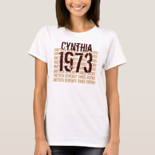 1973 Vintage Year 40th Birthday Tan Chocolate V6 T-Shirt