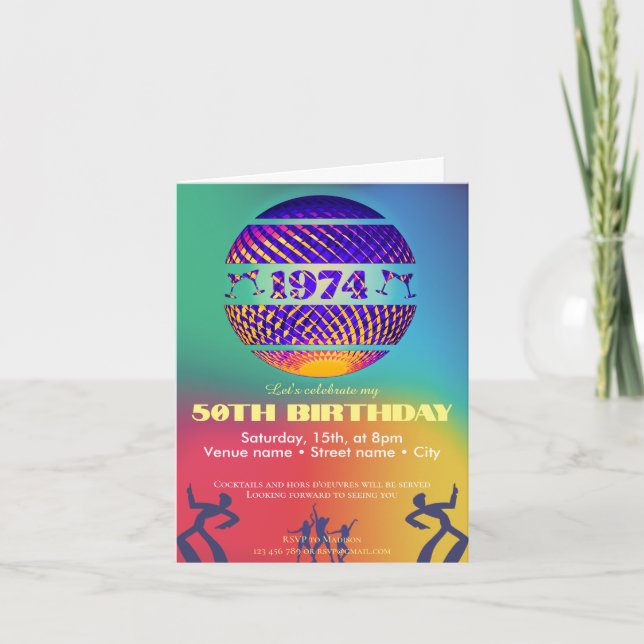 1974 50th birthday party invitation (Front)