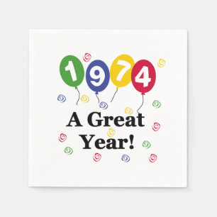 1974 A Great Year Birthday Paper Napkins