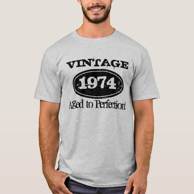 1974 Aged to perfection | Vintage Birthday t shirt (Front)