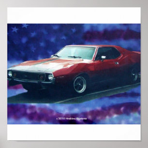 1974 AMC JAVELIN AMX ON CANVAS POSTER