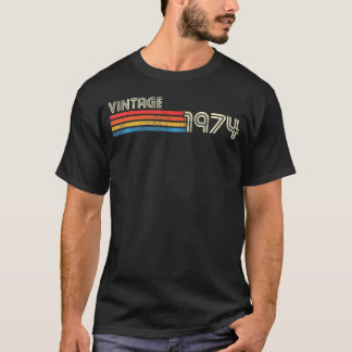 1974 Chest Stripe Birthday T-Shirt