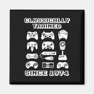 1974 Old School Video Game Theme Birthday Gift Men Magnet