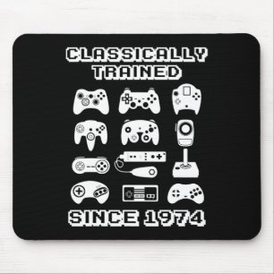1974 Old School Video Game Theme Birthday Gift Men Mouse Pad