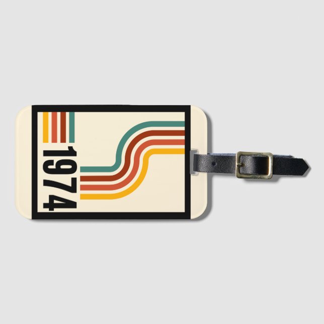 1974 Retro Vintage Poster  Luggage Tag (Front Horizontal)