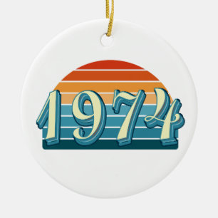 1974 Vintage 50th Birthday Ceramic Tree Decoration