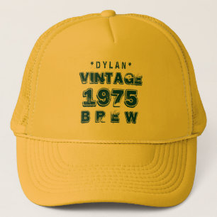 1975 40th or Any Birthday VINTAGE BREW Gold J30BZ Trucker Hat