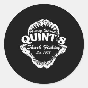 1975 Amity Island Quint's Shark Fishing Clic Retro Classic Round Sticker