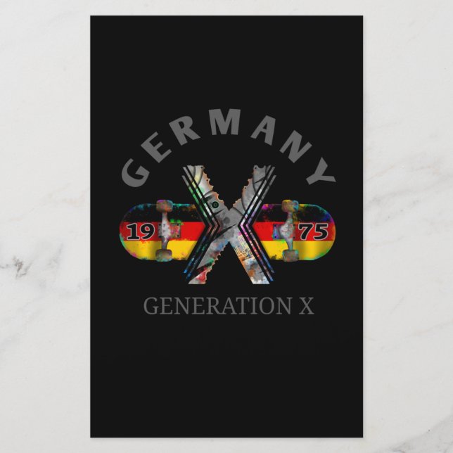 1975 Generation X Germany Skateboard Stationery (Front)
