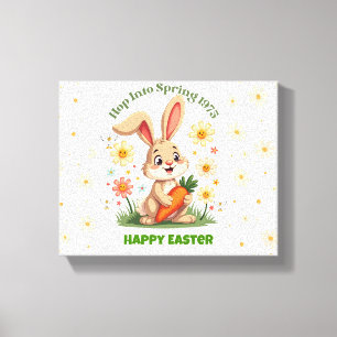 1975 Retro Spring Bunny Canvas Print