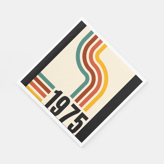 1975 Retro Vintage Poster 50th Birthday Napkin (Corner)