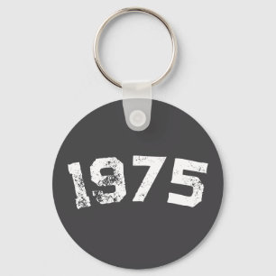 1975 Vintage  50th Birthday Custom Birth Year Key Ring
