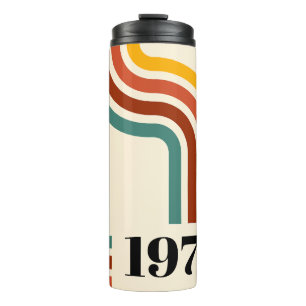 1975 Vintage Retro Stripe Rainbow Thermal Tumbler