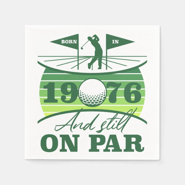 1976 50th Birthday Golf Lovers Napkin (Front)
