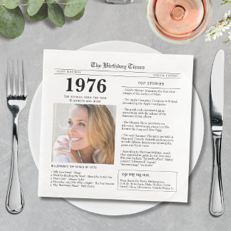 1976 Birthday Newspaper Napkin
