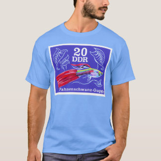 1976 East GERMANY Flag Tail Guppy Postage Stamp T-Shirt