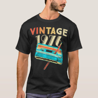 1976 Music Cassette 48Th Birthday 48 Years Old T-Shirt