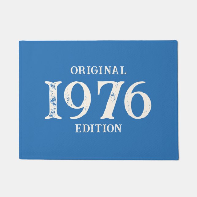1976 Original Edition on ocean blue Doormat (Front)