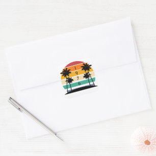 1976 Retro Stripe Sunset Vintage  Square Sticker