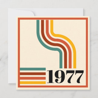1976 Retro Stripe Vintage Poster Orange Thank You Invitation
