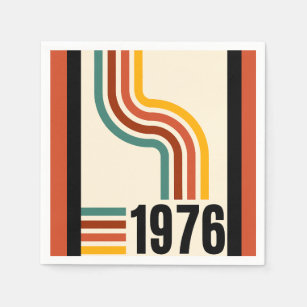 1976 Retro Stripes Vintage  Napkin
