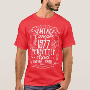 1977 Birthday Idea Camper Scout Camping 1977 retro T-Shirt