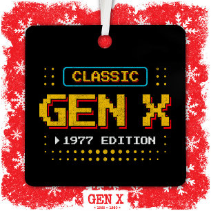 1977 Gen X Classic Retro Gamer Gaming Birthday Metal Tree Decoration