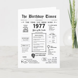 1977 The Year You Were Born Birthday Card