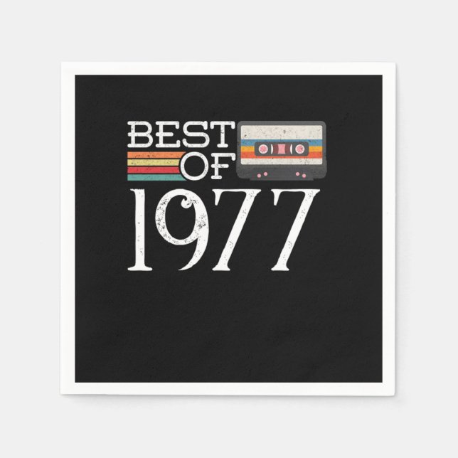 1977 Vintage 43 rd Birthday Anniversary Gift Napkin (Front)