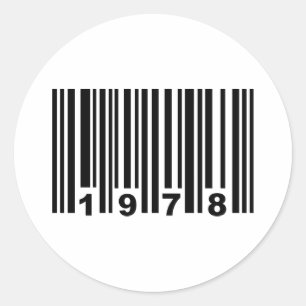 1978 barcode classic round sticker