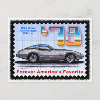 1978 Silver Anniversary Special Edition Corvette Postcard