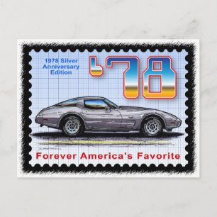 1978 Silver Anniversary Special Edition Corvette Postcard