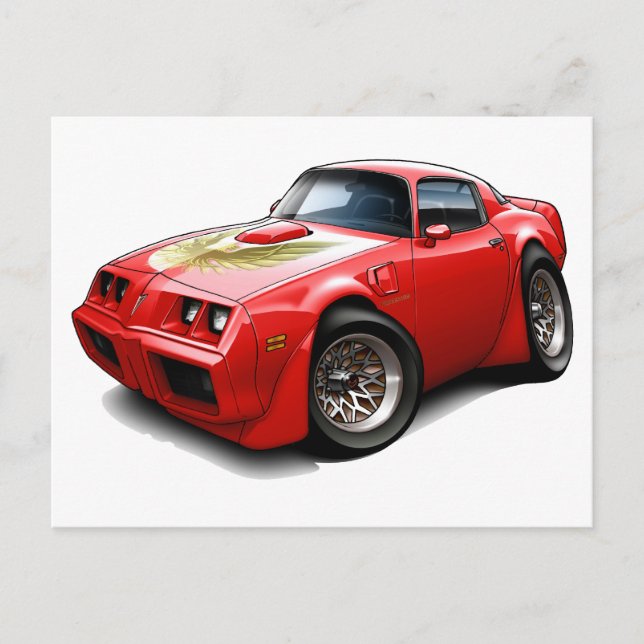 1979-81 Trans Am Red Car Postcard (Front)