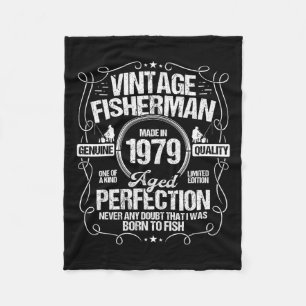 1979 Fishing Birthday For Fisherman 1979 Year Born Fleece Blanket