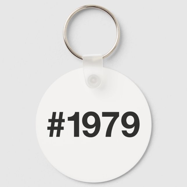 1979 Hashtag 46 Birthday Anniversary Key Ring (Front)