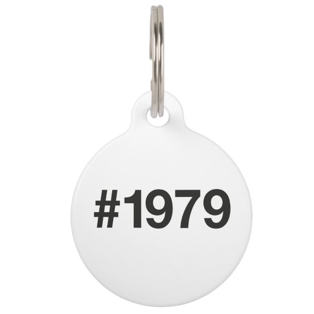 1979 Hashtag 46 Birthday Anniversary Pet Tag (Front)