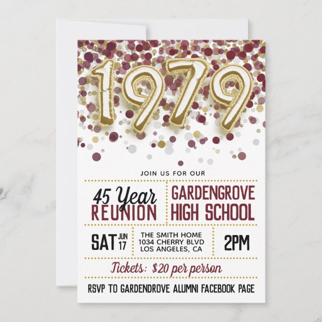 1979 High School College Reunion Invitation (Front)